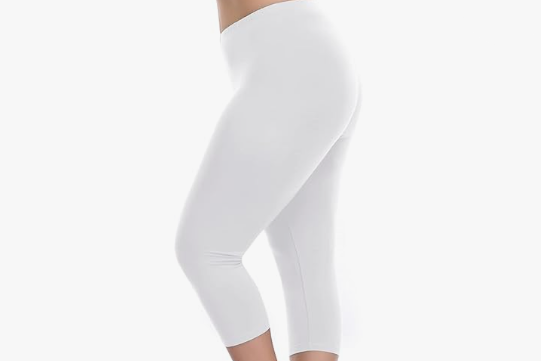 Plus-Size White Capri Leggings